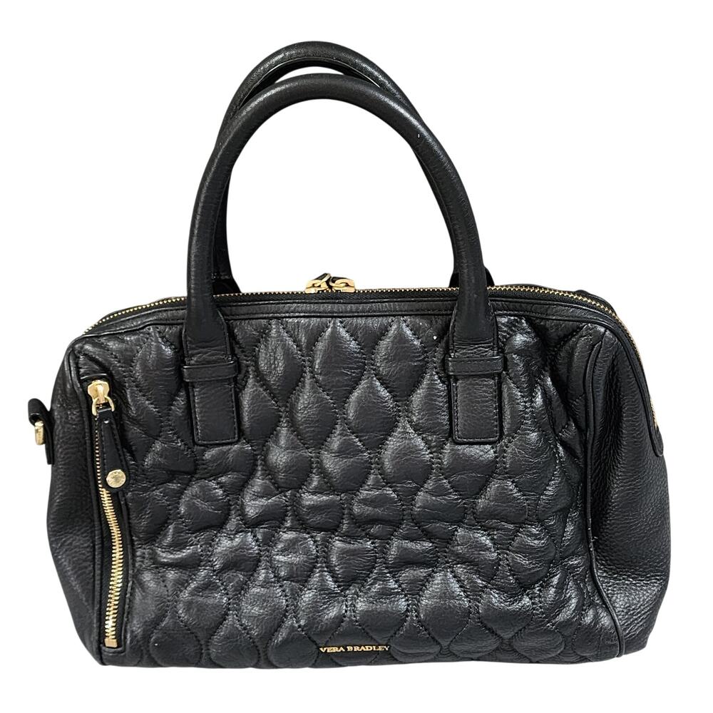 VERA BRADLEY Concealed Carry Black Quilted Floral Lined Shoulder Handbag Purse